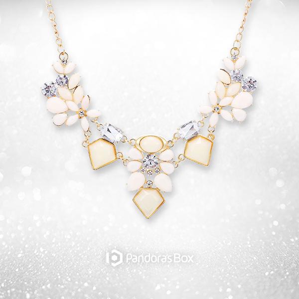Petals and Gems Statement Necklace