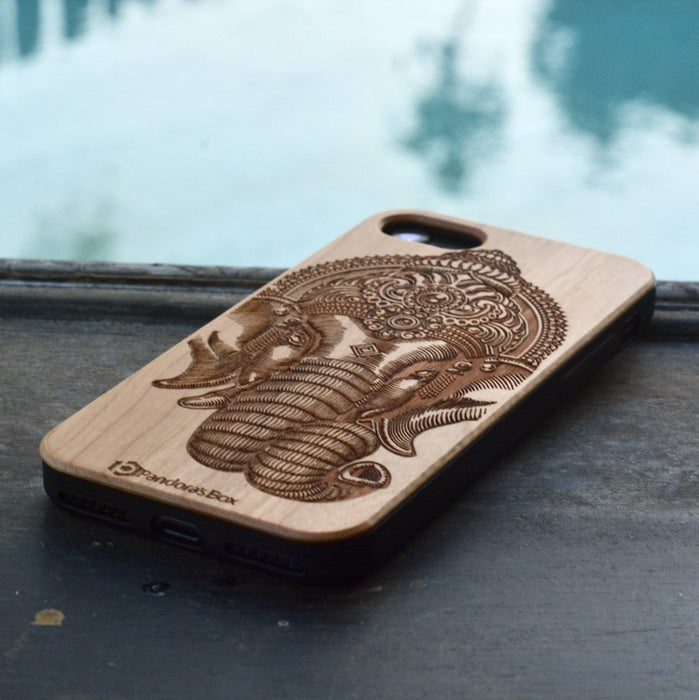 Indian Elephant Natural Wood Case - iPhone