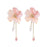Pink Blossoms Crystal Drop Earrings