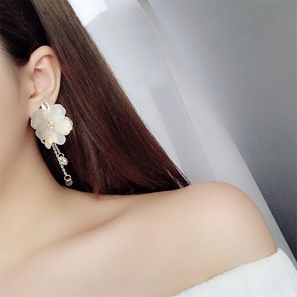 Pink Blossoms Crystal Drop Earrings