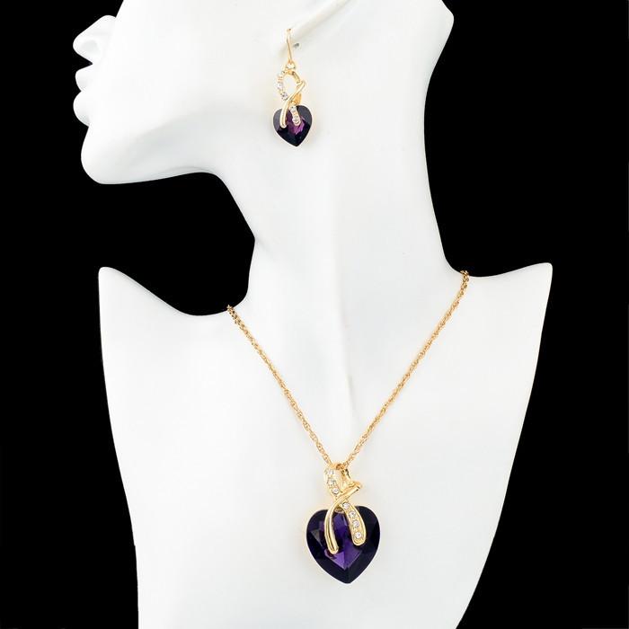 Wishful Heart Necklace and Earrings Set
