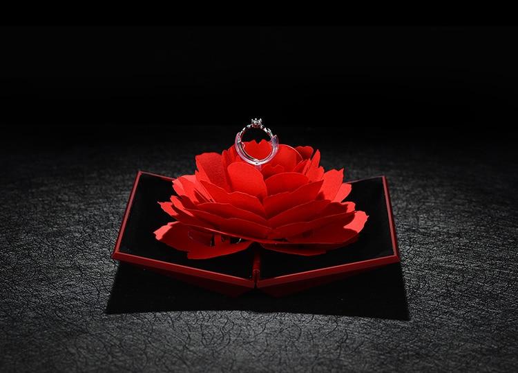Red Rose Pop-Up Ring Box