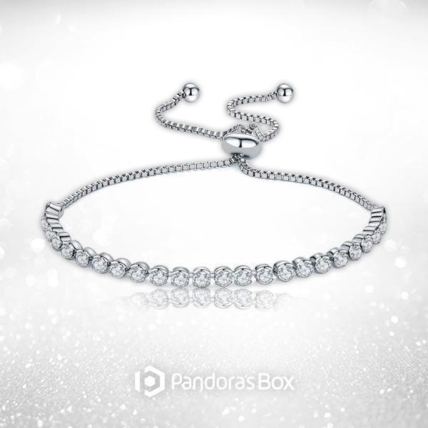 Hollywood Hoops Crystal Earrings & Rhinestone Adjustable Tennis Bracelet