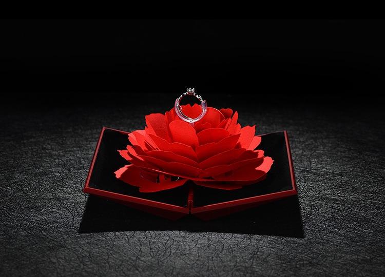 Free Spirit Adjustable Butterfly Ring with Red Rose Gift Box For Mother's Day.