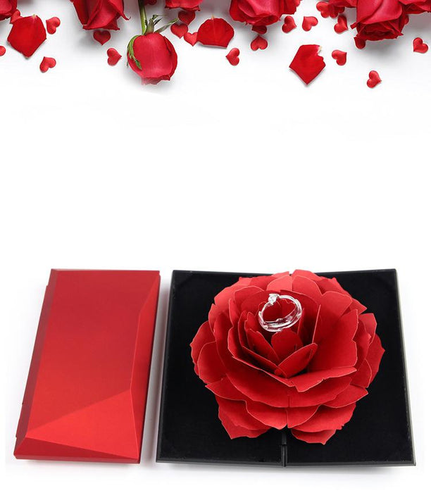 Red Rose Pop-Up Ring Box