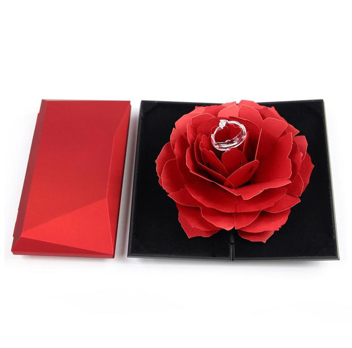 Red Rose Pop-Up Ring Box