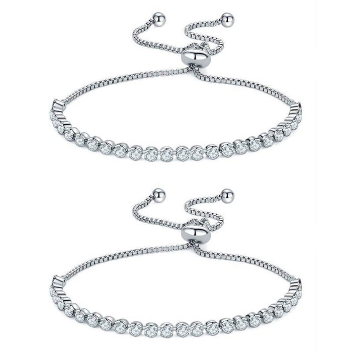 2 sets of Rhinestone Adjustable Tennis Bracelet