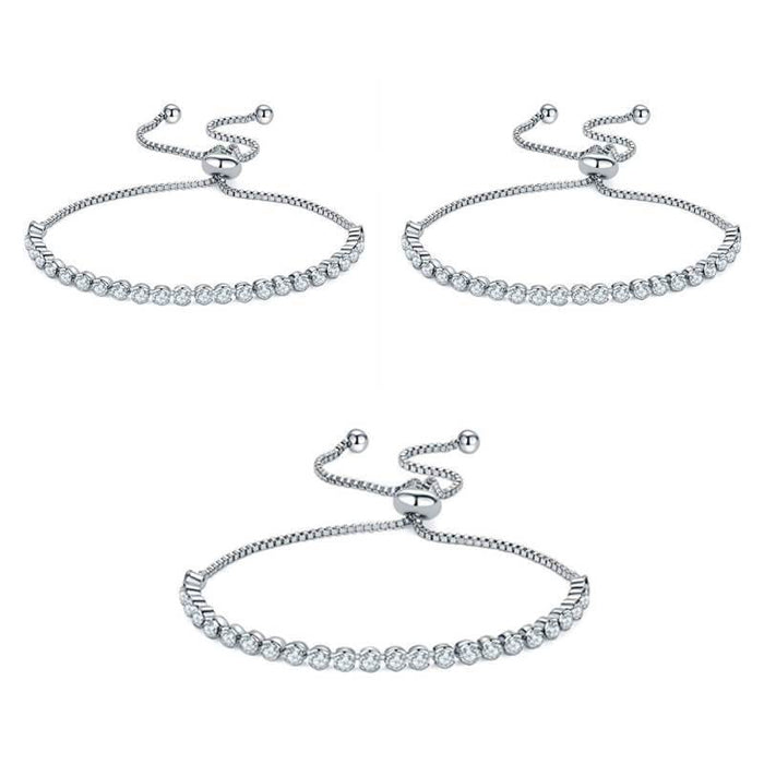 3 sets of Rhinestone Adjustable Tennis Bracelet