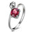 Rose Bud Red Crystal Ring Gift Set