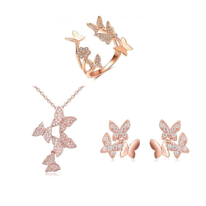 "Free Spirit" Rose Gold Butterfly Bundle