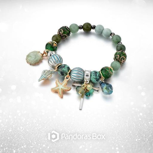 Seaside Summer Beaded Bracelet (Pink and Blue)