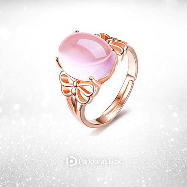Sweet Rose Adjustable Crystal Ring