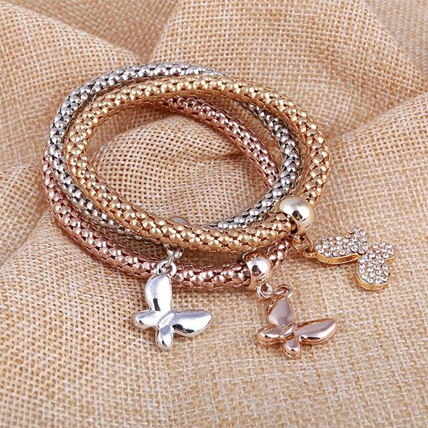 Solid Butterfly Charm Bracelet