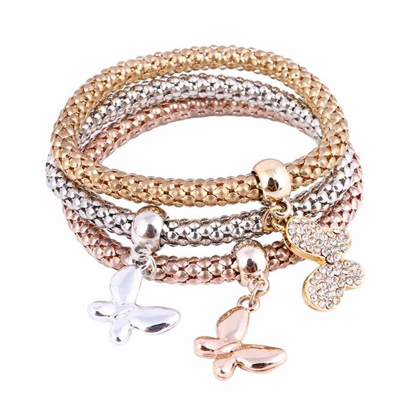 Solid Butterfly Charm Bracelet
