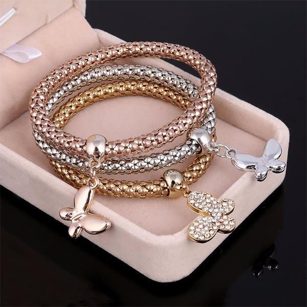 Solid Butterfly Charm Bracelet