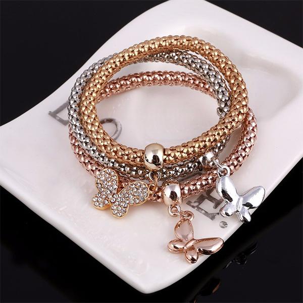 Solid Butterfly Charm Bracelet