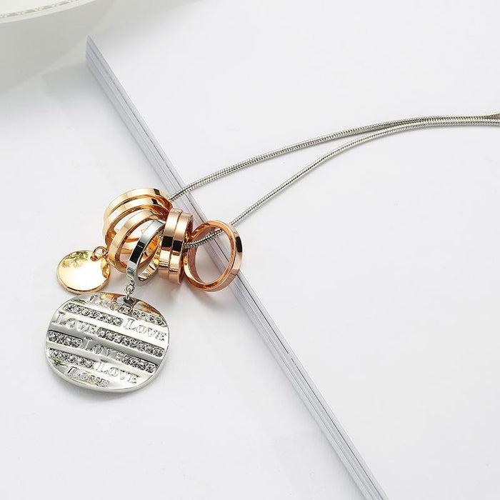 "LOVE" Crystal Tag Necklace