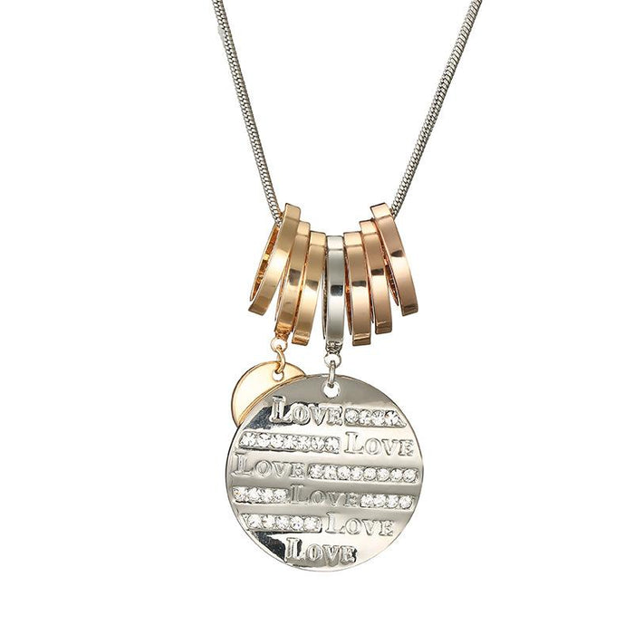 "LOVE" Crystal Tag Necklace