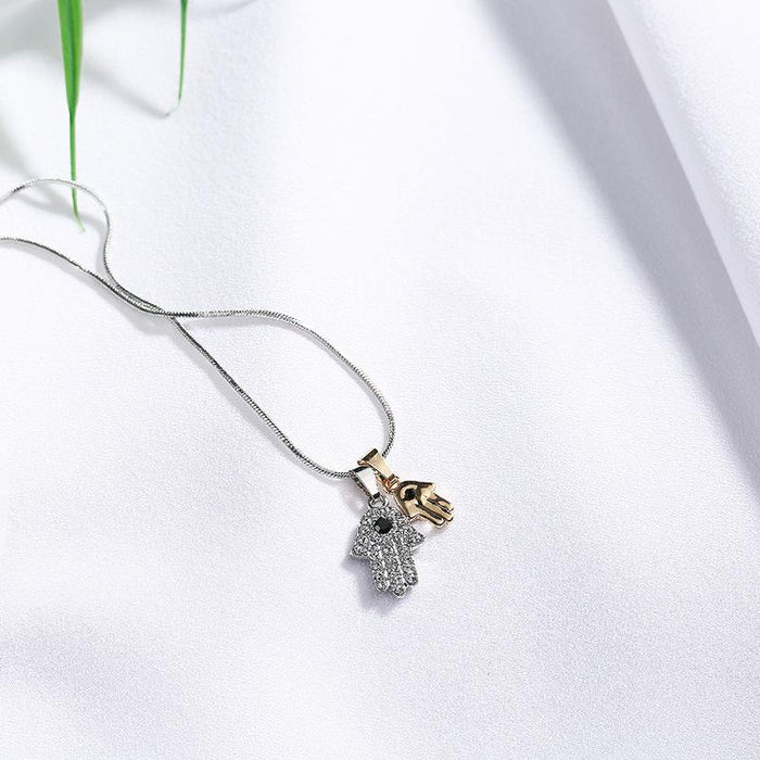 Hamsa Double Charm Necklace