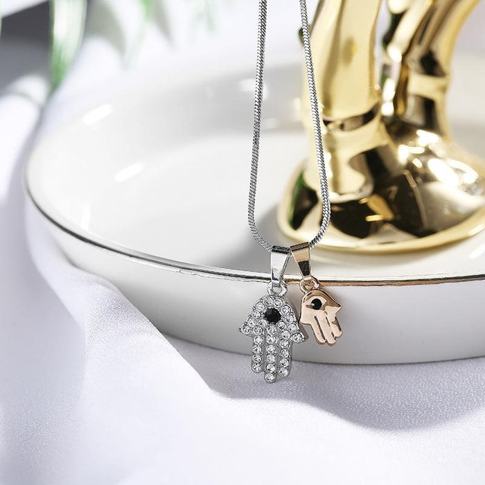 Hamsa Double Charm Necklace