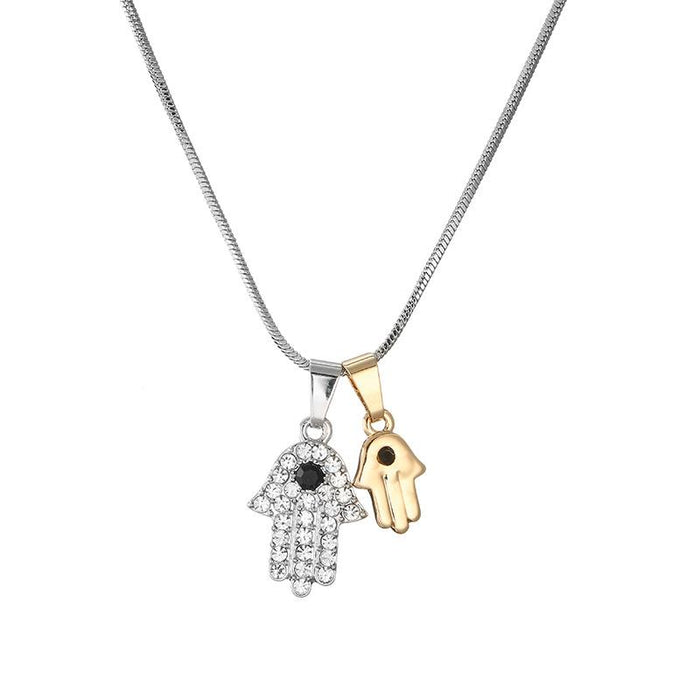 Hamsa Double Charm Necklace