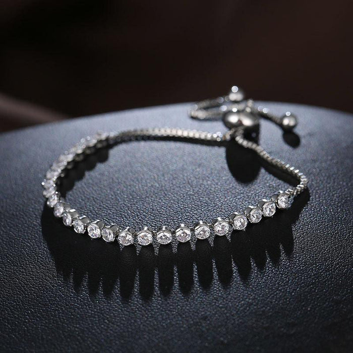 Rhinestone Adjustable Tennis Bracelet