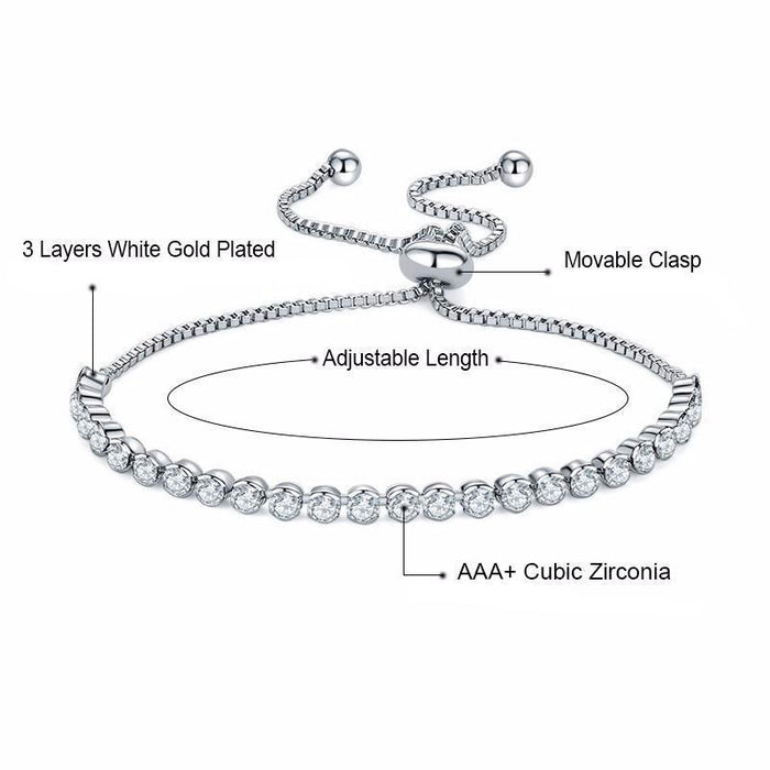 2 sets of Rhinestone Adjustable Tennis Bracelet