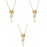 3 Set Gold Key - Long Necklace with Austrian Crystals