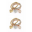 2 Set of Heart Charm Bracelets with Austrian Crystals
