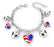 2 Sets of American Pride Heart Charm Bracelet