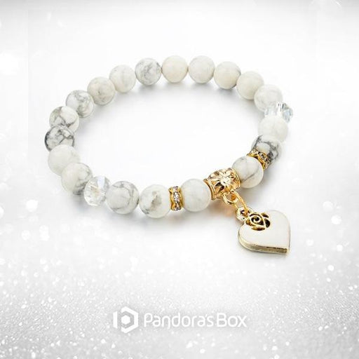 White Rose Beaded Bracelet