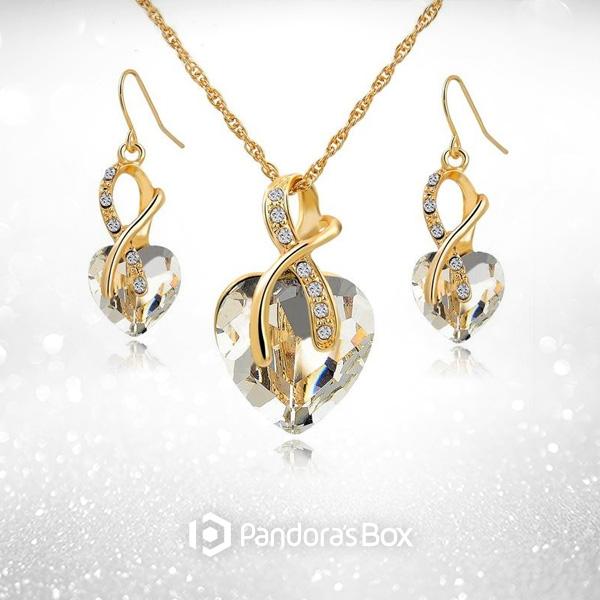 Wishful Heart Necklace and Earrings Set