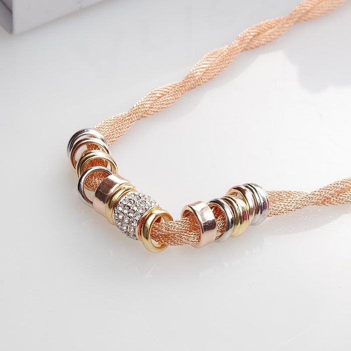 Entwined Rose Gold Metal Necklace