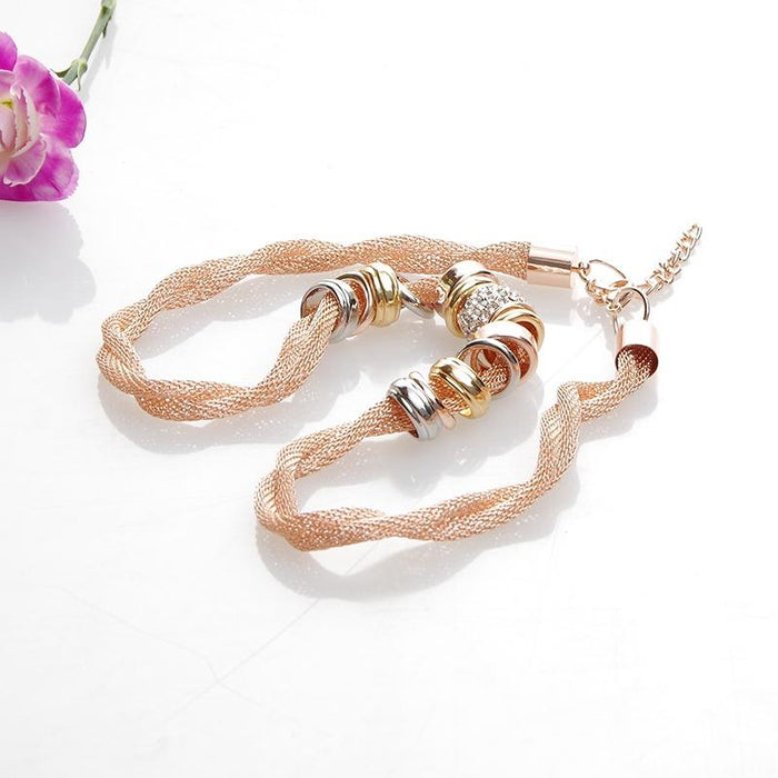 Entwined Rose Gold Metal Necklace