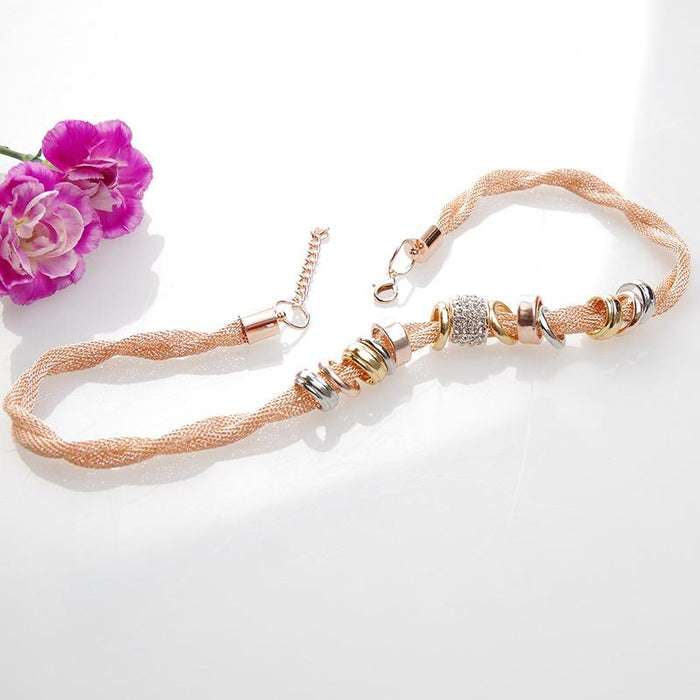 Entwined Rose Gold Metal Necklace
