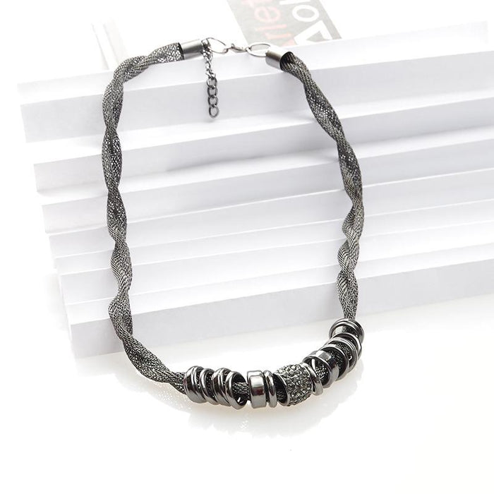 Entwined Black Metal Necklace