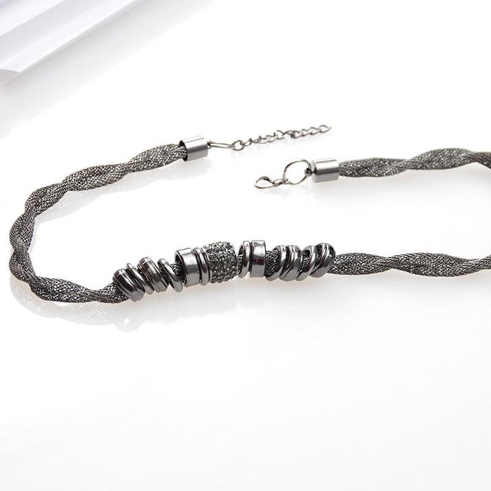 Entwined Black Metal Necklace