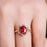 Blooming Rose Red Crystal Ring