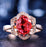 Blooming Rose Red Crystal Ring