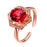 Blooming Rose Red Crystal Ring