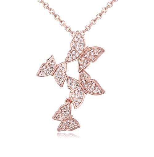 Free Spirit Adjustable Butterfly Ring, Necklace & Earnings with Red Rose Gift Boxes