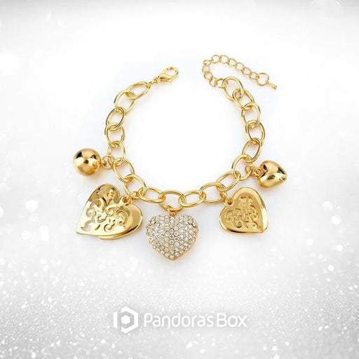 2 Sets of Crystal Heart Charm Bracelet
