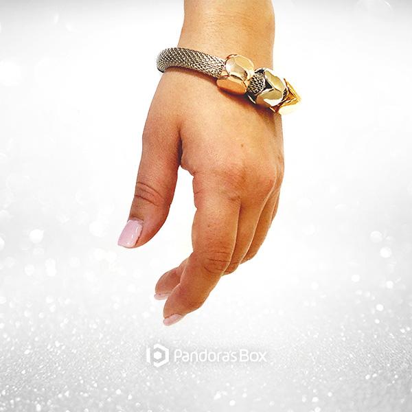 3 Sets of Cube Charms Metal Bracelet