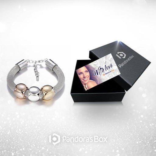 Cube Charms Metal Bracelet With Gift Box