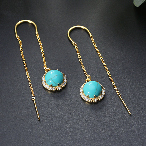 Golden Strand Turquoise Bracelet & Earrings