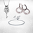Hollywood Hoops Crystal Earrings, Rhinestone Adjustable Tennis Bracelet & Silver Key Necklace