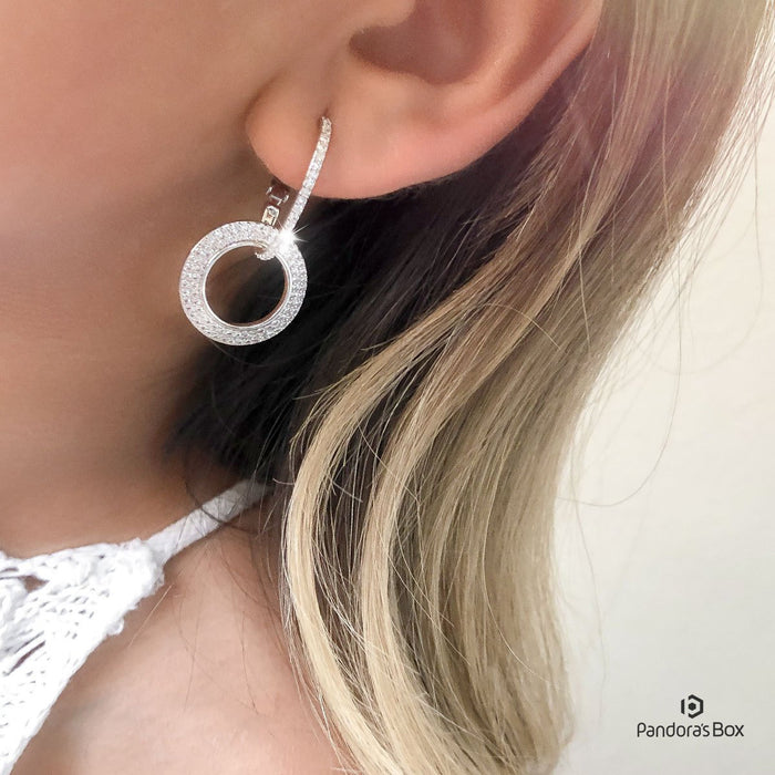 "Hollywood Hoops" Crystal Double Hoop Earrings
