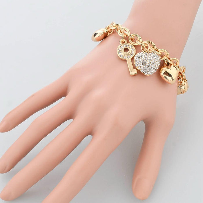 Love Locked Gold Charm Bracelet