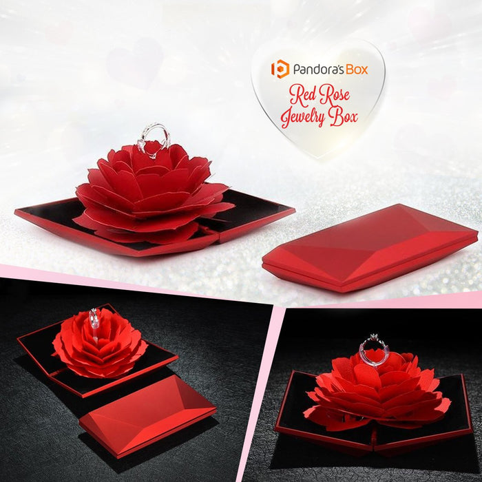 Free Spirit Adjustable Butterfly Ring with Red Rose Gift Box For Mother's Day.