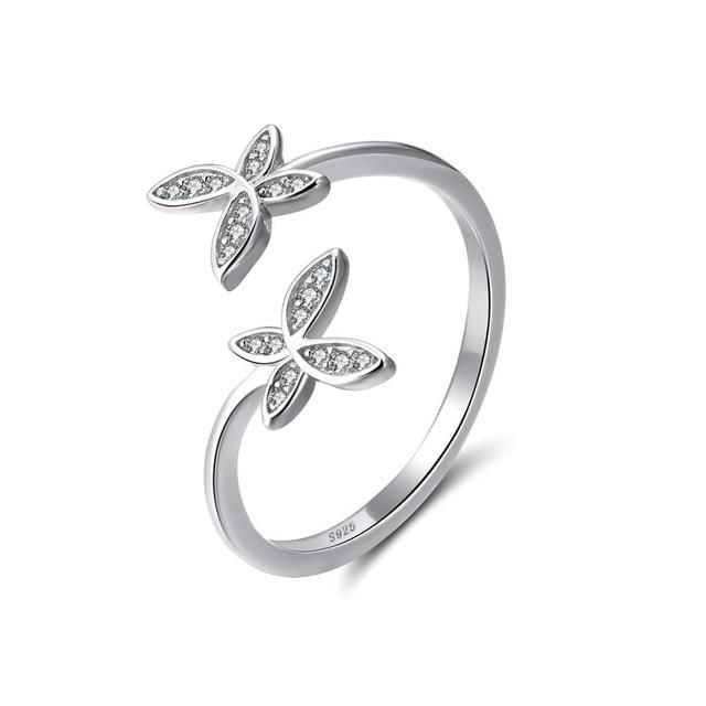 Butterfly Flutter Sterling Silver Ring